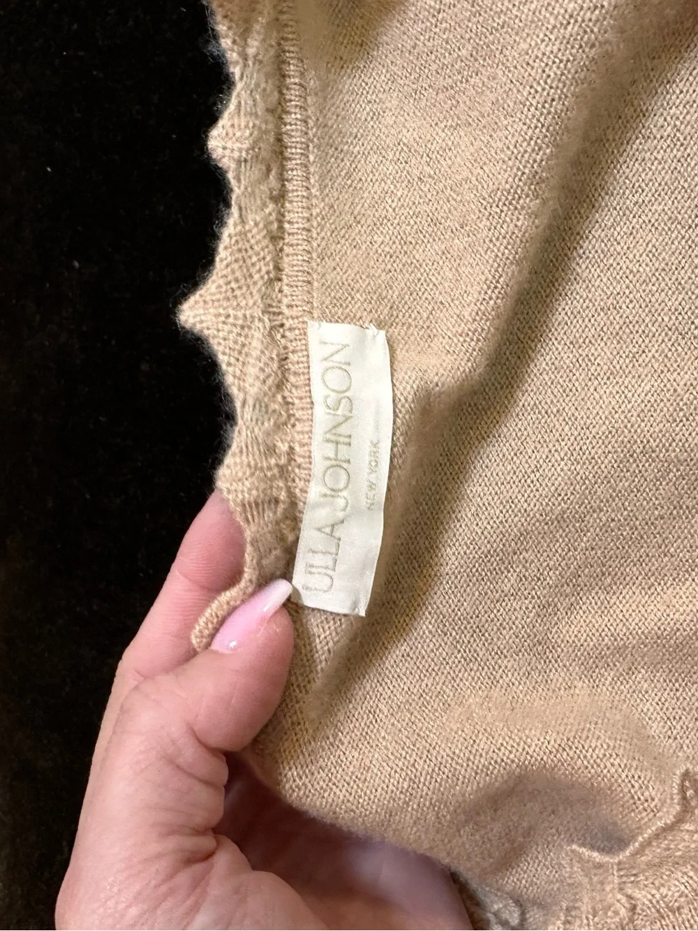 Ulla Johnson  $370 Polline Cashmere Frilled Short-Sleeve Sweater Cashmere SMALL